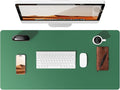 YSAGi Leather Desk Pad Protector, Office Desk Mat, Large Mouse Pad, Non-Slip PU Leather Desk Blotter, Laptop Desk Pad, Waterproof Desk Writing Pad for Office and Home (Jade Green, 31.5" x 15.8")