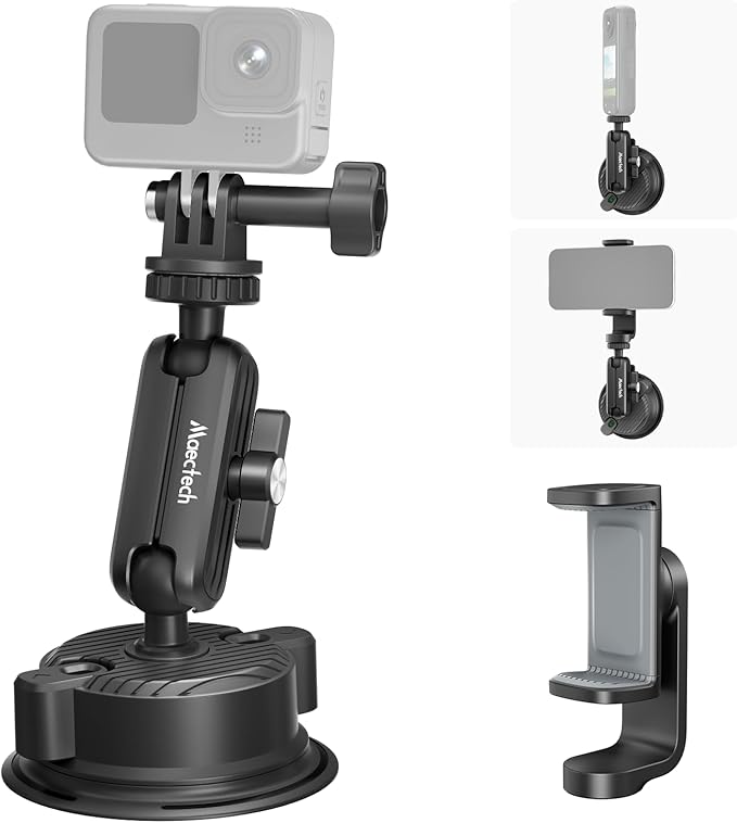 Suction Cup Mount for Car Camera Mounts for Go Pro Car Mount Windshield Mount Phone Holder for Insta 360 Accessories