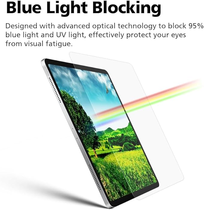2-Pack Anti Glare Screen Protector with Blue Light Filter For iPad Air 13 inch M3 2025 & M2 2024, Anti-Glare Matte PET Film, Anti-Fingerprint, High Touch Sensitivity, Easy Installation