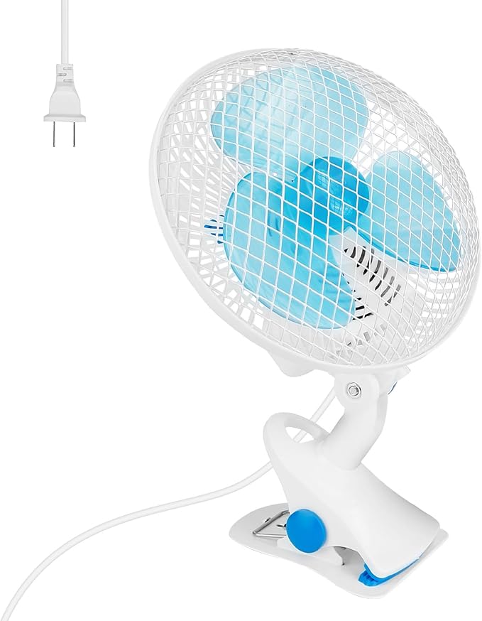 8.66" Portable Clip on Fan, 2 Speed Desk Fan with Auto Shaking Function, 180° Adjustable Tilt, Study Clamp, Personal Cooling Fan with 3.94ft Cord for Home Office Dorm
