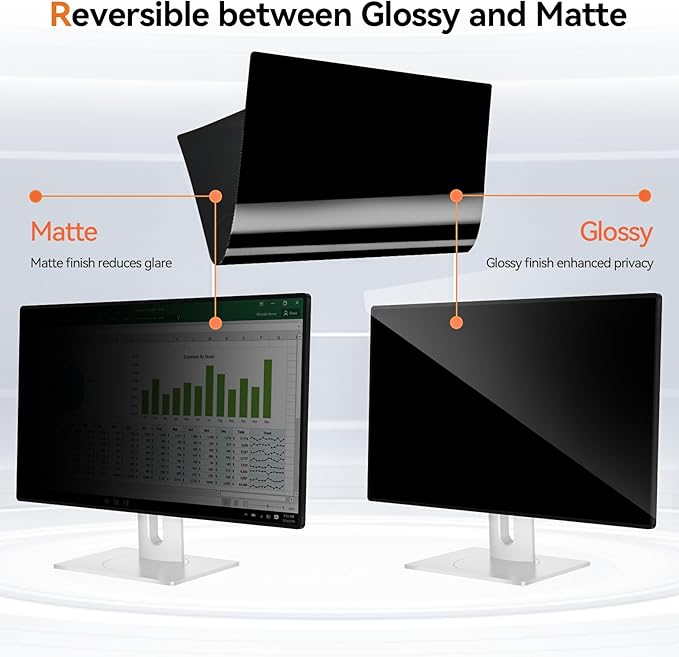 [2 Pack] 27 Inch Computer Privacy Screen for 16:9 Aspect Ratio Widescreen Monitor, Eye Protection Anti Glare Blue Light Computer Monitor Privacy Filter, Removable Anti-Scratch 27in Protector Film