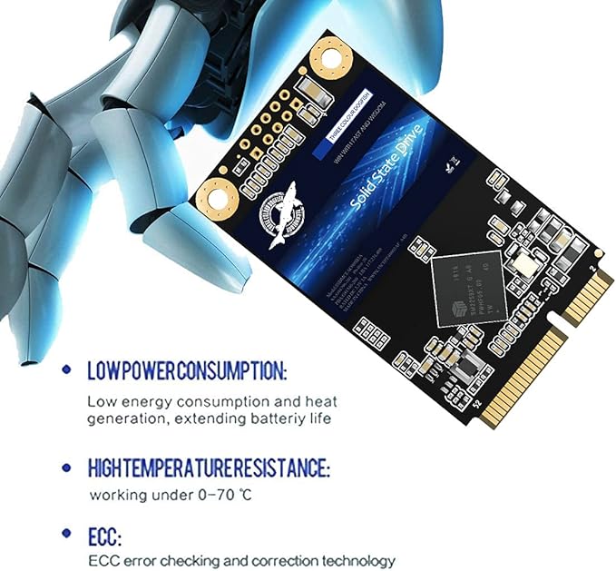 Dogfish mSATA SSD 250GB 3D NAND TLC SATA III 6 Gb/s, mSATA (30x50.9mm) Internal Solid State Drive - Compatible with Desktop PC Laptop - (MSATA 250GB)