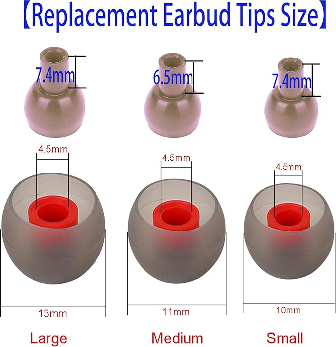 9 Pairs Earbud Tips, Silicone Replacement Earbud Tips Inner Hole 3.8mm -5.5mm - Image 3