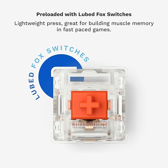 Glorious GMMK 2 Small Gaming Keyboard Base- Barebones Kit- TKL Hot Swappable DIY White Mechanical Keyboard - Wired, RGB Backlit,- PC Setup Accessories- 65%, White