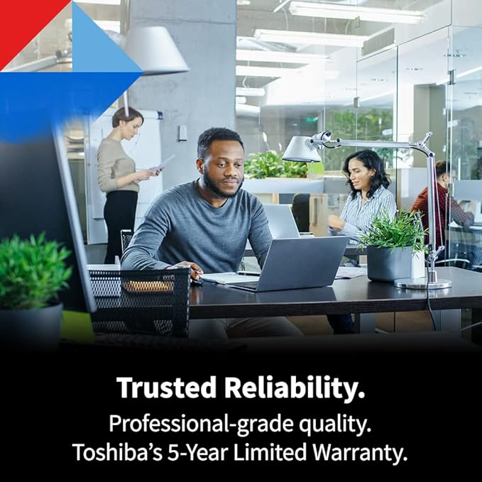 Toshiba N300 PRO 10TB Large-Sized Business NAS (up to 24 Bays) 3.5-Inch Internal Hard Drive - Up to 300 TB/Year Workload Rate CMR SATA 6 GB/s 7200 RPM 512 MB Cache - HDWG71AXZSTB