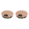 2 Pack Desk Grommet 2 Inch 50mm, Zinc Alloy Computer Desk Wire Hole Cover, Office Desktop Cord Cable Hole Metal Ring, Red Bronze