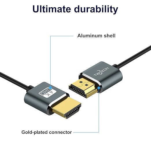 Twozoh Flexible & Slim Long HDMI Cable 15FT 3 Pack, Ultra Thin HDMI Cord Supports High Speed 4K@60Hz 18gbps 2160P/1080P