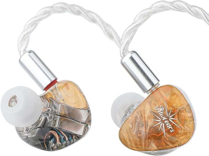 Linsoul Kiwi Ears Orchestra Lite Performance Custom 8BA in-Ear Monitor IEM with Detachable 4-core 7N Oxygen-Free Copper OFC Cable, Handcrafts Faceplate for Audiophile Studio Musician (Orange)