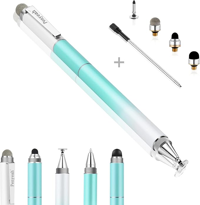 Penyeah Capacitive Stylus Pen (4 in 1),Universal Touch Screens Stylus Pen for iPad/Pro/iPhone/Android Phone/Samsung/Fire/Tablets and All Capacitive Touch Screens-Dream Blue