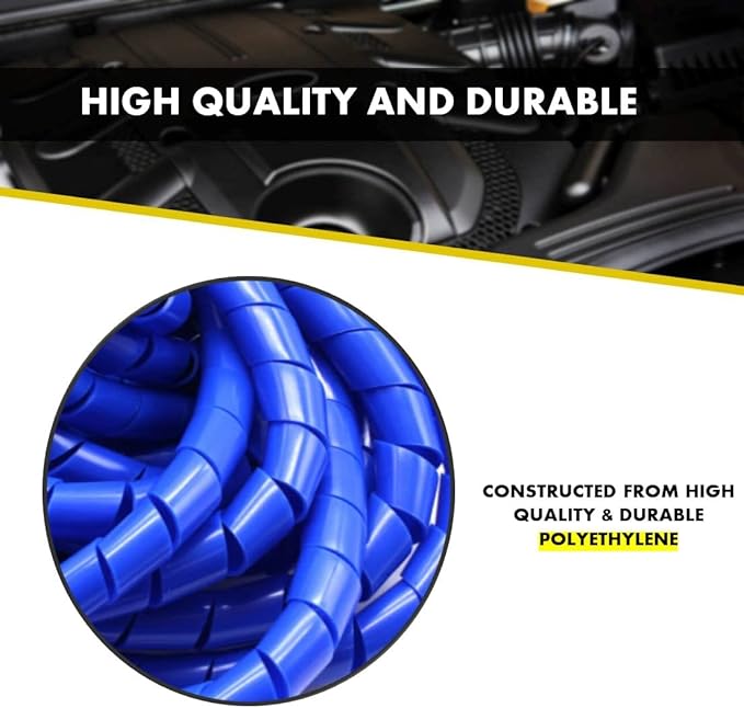 Kable Kontrol Vortex Spiral Cable Wrap - 3/8” Inch 100’ Feet Long - Hose Protector Flexible Polyethylene Wire Conduit Tubing Cable Sleeve Cord Cover to Organize Wires – Black