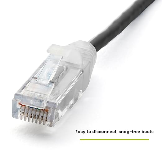 TRUECABLE Cat6 Component Rated Patch Cable, Unshielded (U/UTP), 10ft, Black, 28AWG Solid Copper, Snagless 10G High-Speed Ethernet Cable, PoE++ 4PPoE 100W, UL Listed, RoHS-3, 1 Pack