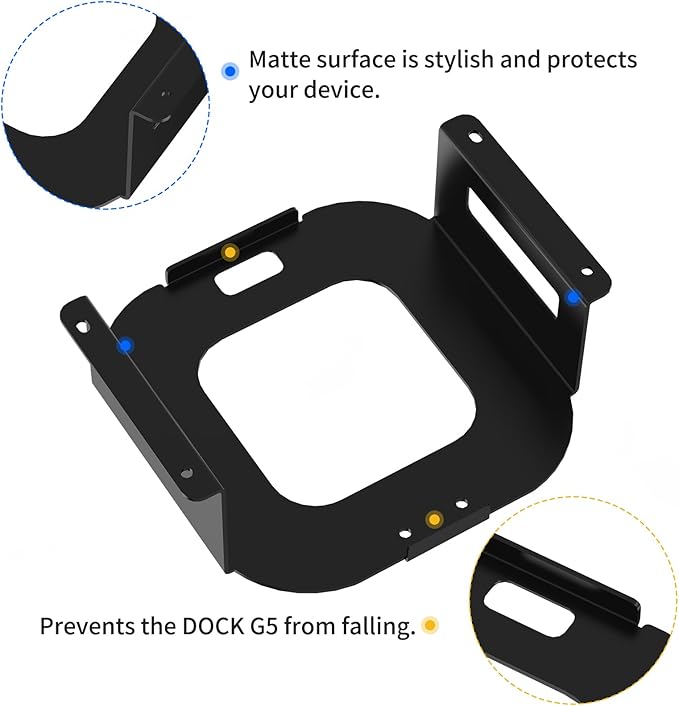 Under Desk Mount Holder for HP USB-C Dock G5,Under-Desk Iron Storage Rack Specifically Designed for HP USB-C Thunderbolt Dock G5,Easy Install with All Hardware Included(Black Holder Only)