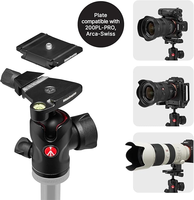 Manfrotto Befree Advanced AS, Camera Tripod, Twist Lock, Compatible with Arca-Swiss, Portableand Compact, Alumiium, Travel Tripod Kit, Ball Head, for DSLR, Mirrorless, Camera Accessories