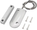Magnetic Reed Switch Wired Surface Mount Normally Closed NC Contact Sensor Alarm Magnetic Door Switch with 2 Wires, Zinc Alloy Sliver, OC-60