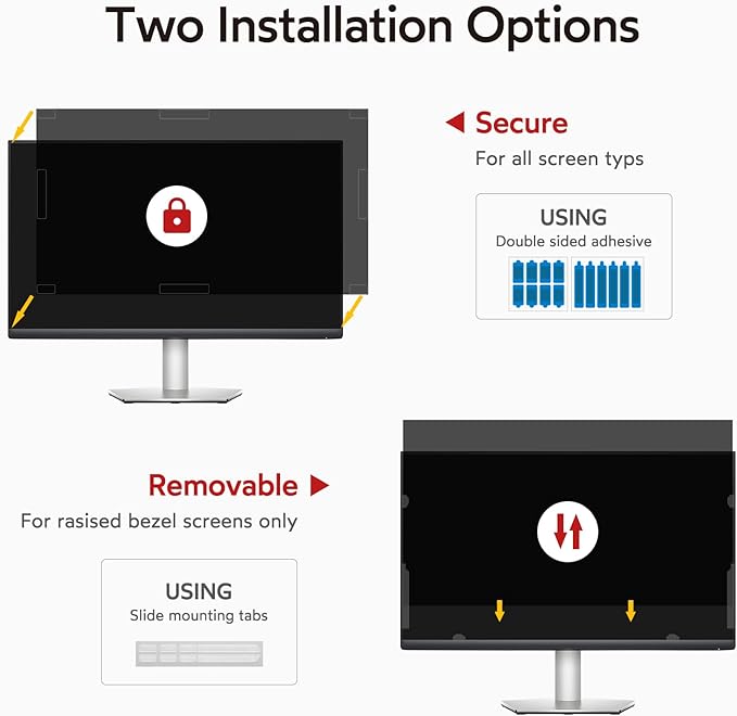 BERSEM 23 Inch Monitor Computer Privacy Screen Filter for 16:9 Ratio Removable Monitor Anti Glare & Privacy Filters for 23 Inch, Anti Blue Light, Anti-Spy, Anti-Scratch, UV-Blocking