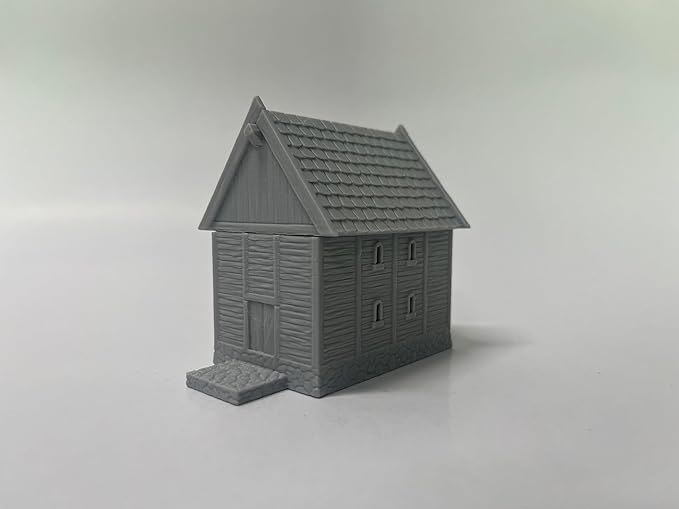 HAUTICO Tabletop Miniature Little Town Building Terrains for RPG War Games - 18mm Scale Scenery with Medieval Style, Dioramas Building Set, Paintable