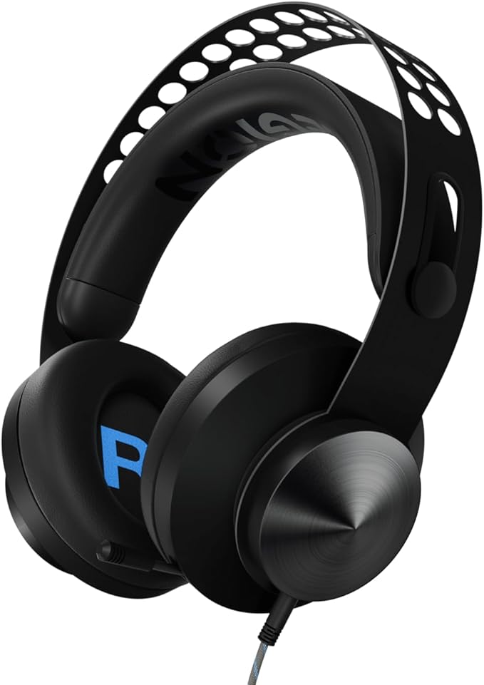 Lenovo Legion H300 Stereo Gaming Headset, Noise-Cancelling Mic, Memory Foam & PU Leather Earcups, Stainless Steel Headband, PC, PS4, Xbox One, Nintendo Switch, Mac, GXD0T69863, Black