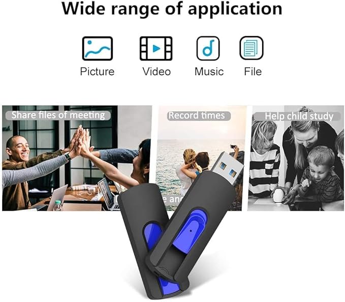 JUANWE 32GB Flash Drive 3.0 USB 5 Pack Thumb Drive Retractable Slide Memory Sticks for Computers Bulk USB Jump Drive Data Storage Pen Drive Blue