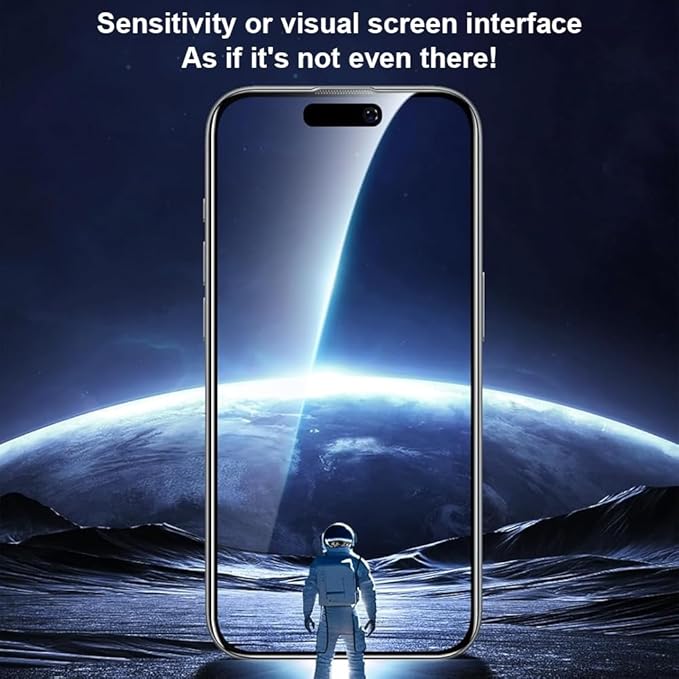 OneFish Privacy Screen Protector for IPhone 16 Pro Anti-Spy Tempered Glass Dust-Free Bubble-Free Anti-Fingerprint 9H Scratch Protection & Hassle-Free Installation Frame [2-Pack]