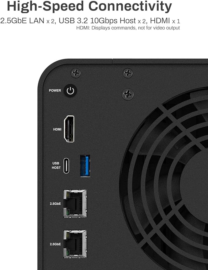 TERRAMASTER F4-424 NAS Storage 4Bay - N95 Quad-Core CPU, 8GB DDR5 RAM, 2.5GbE Port x 2, Network Attached Storage with High Performance (Diskless)