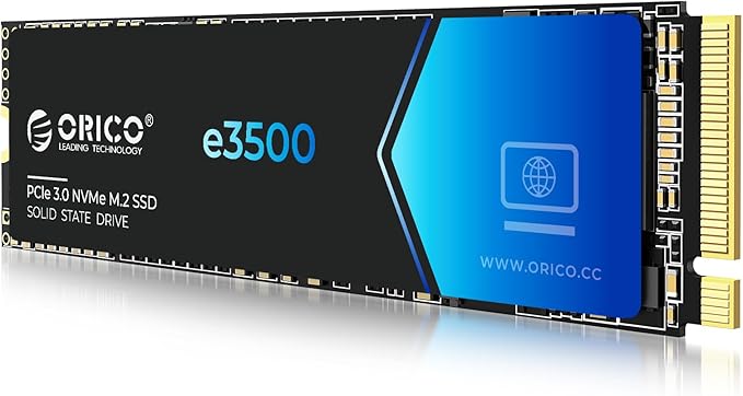 ORICO 2TB M.2 NVMe SSD, PCIe Gen3x4 M2 2280 SSD, Up to 3600MB/s Read & 2400MB/s Write, 3D NAND Flash Internal Solid State Drive with SLC Cache, Compatible with Laptops PC Desktops-e3500