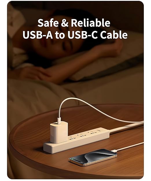 Woven USB-C Cable for Apple iPhone 16 Pro Max [MFi Certified] CarPlay USB A to USB C Wire USB to Type C Charger Cord Fast Charging for iPhone 16 Plus/15 Pro Max/15Pro/15Plus/iPad Pro M4 (5ft White)