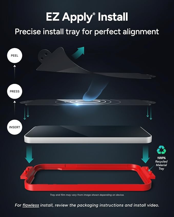 ZAGG Glass Elite Google Pixel 9 / Pixel 9 Pro Screen Protector – Ultra-Strong Tempered Glass with Recycled Content, Fingerprint Resistant, Easy Installation