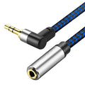 3.5mm Male to Female Extension Stereo Audio Extension Cable 3FT, Cotton-Braided Audio Extension Cable, Stereo Jack Cord for Phones, Headphones, Speakers, Tablets, PCs and More