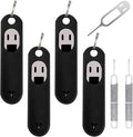 6 Pack SIM Card Removal Tool, Sim Card Tray Opening Tool Eject Pins Needle Opener Ejector Compatible with All iPhone Apple iPad HTC Samsung Galaxy Cell Phone Smartphone Watchchain Link Remover, Black