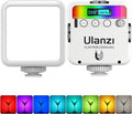ULANZI VL49 RGB Video Lights White, LED Camera Light 360° Full Color Portable Photography Lighting w 3 Cold Shoe, 2000mAh Rechargeable CRI 95+ 2500-9000K Lamp Support Magnetic Attraction
