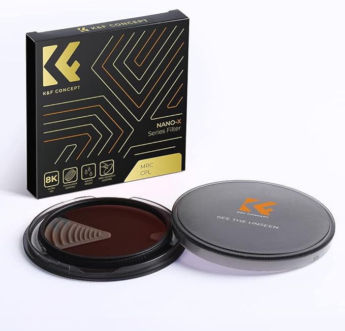 K&F CONCEPT 77mm Circular Polarizers Filter Polarizing Filter 28 Multi-Layer Coated Super Slim High Definition CPL Lens Filter (Nano-X Series)