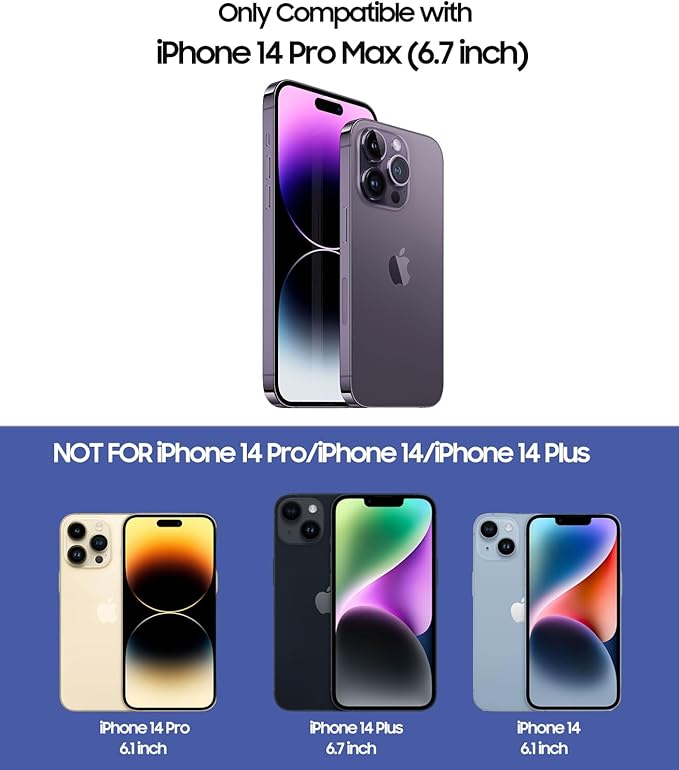 Magnetic for iPhone 14 Pro Max Case [Compatible with MagSafe][Built-in Camera Lens Protector] Slim Soft TPU Bumper Shockproof Metallic Luster Phone Case (Blue)