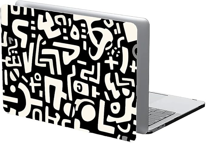 Compatible with MacBook Air 13.3 13.6 Inch Case 2022 2021 2020 2019 Plastic Hard Shell Case Cover,13.3 Pro(A1706/A1708/A1989/A2159/A2289/A2338), Black and White Letters