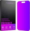 Compatible for iPhone 16 Pro Privacy Screen Protector Tempered Glass 6.3 Inch, Purple Gradient Anti Spy Anti Blue Light HD Easy Installation