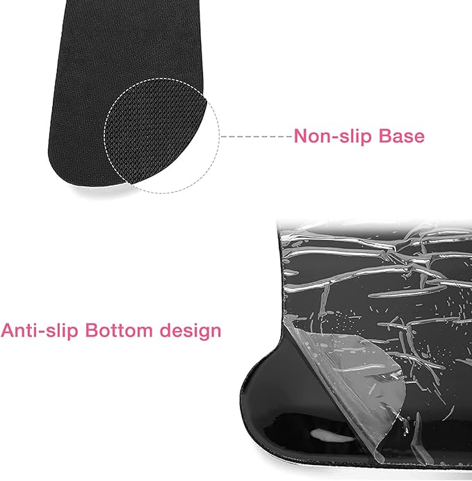 MOSISO Wrist Rest Support for Mouse Pad & Keyboard Set, Ergonomic Mousepad Non-Slip Base Home/Office Pain Relief & Easy Typing Cushion with Neoprene Cloth & Raised Memory Foam, Air Blue