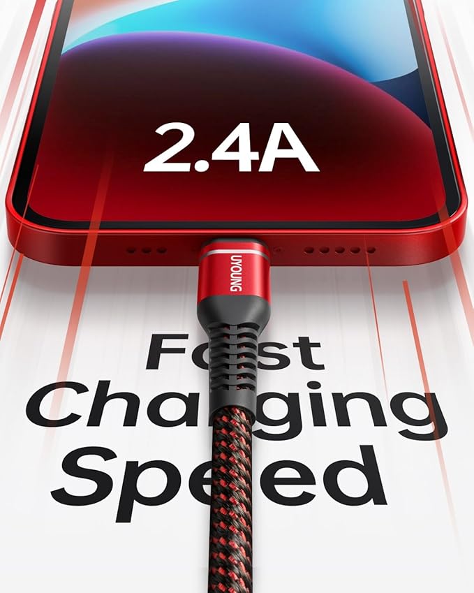 10 FT iPhone Charger [Apple MFi Certified] 3 Pack 10 Foot USB Fast Lightning Cable Long Nylon Braided Charger Cord Compatible with iPhone 14/13/ 12/11/X/XS/XR/XS Max/8/7/6/5S/SE/iPad Pro/Mini/Air