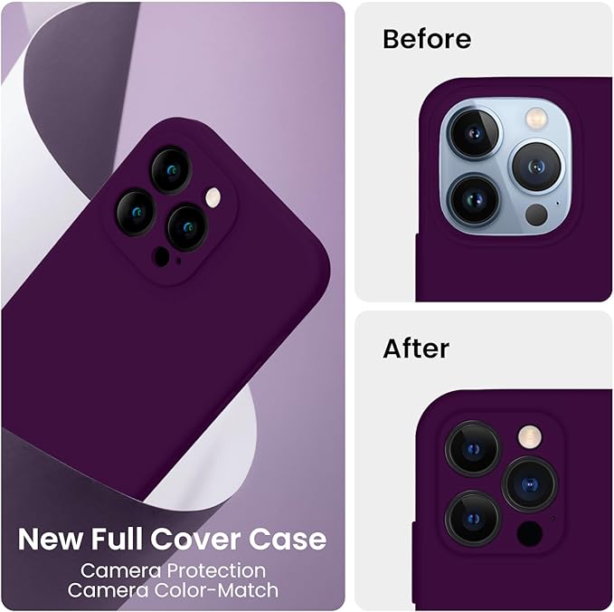 FireNova Designed for iPhone 13 Pro Max Case, Silicone [Camera Protection] Phone Case with [2 Screen Protectors], Soft Anti-Scratch Microfiber Lining Inside, 6.7 inch, Wine Red