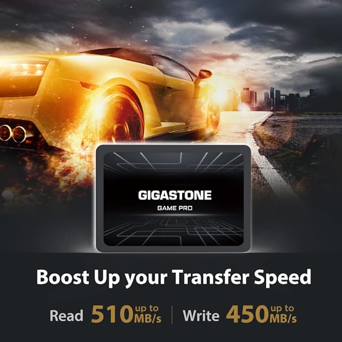 Gigastone SATA SSD 128GB (2-Pack) 2.5 inch SSD 510MB/s Upgrade Laptop PC Memory and Storage PS4 HDD Replacement 2.5" Internal Solid State Hard Drives SATA III SLC Cache 3D NAND Game Pro Performance