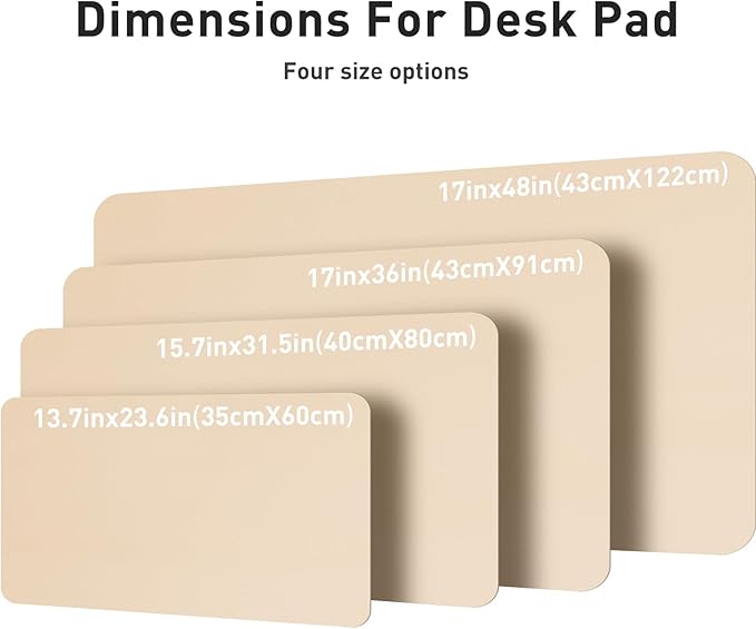 Aothia Large PU Leather Desk Pad Protector – Non-Slip Mouse Pad & Writing Mat for Office/Home, Waterproof, Easy to Clean (31.5" x 15.7", Soft Peach)