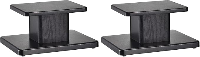 MECCANIXITY Wood Speaker Stands, 2 Pack 5.9 Inch (15cm) Universal Speaker Stand Hollowed Bases Enhanced Audio Listening for Home Theaters Cinema