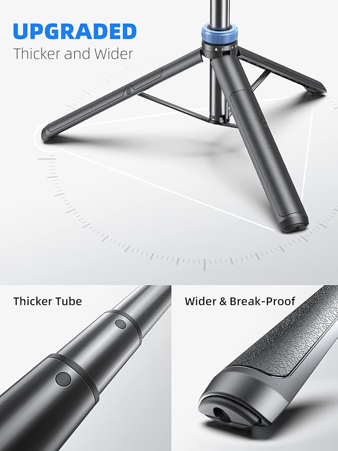 Kaiess 62" Phone Tripod & Selfie Stick, Extendable Photography Light Stand with Wireless Remote, Solidest, Portable, Lightweight, Compatible with iPhone/Android Phone