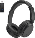 Wireless Bluetooth Headphone Over Ear, Bluetooth Transmitter for TV,PC,3.5mm Audio Device, Wired and Wireless Headset (Black)