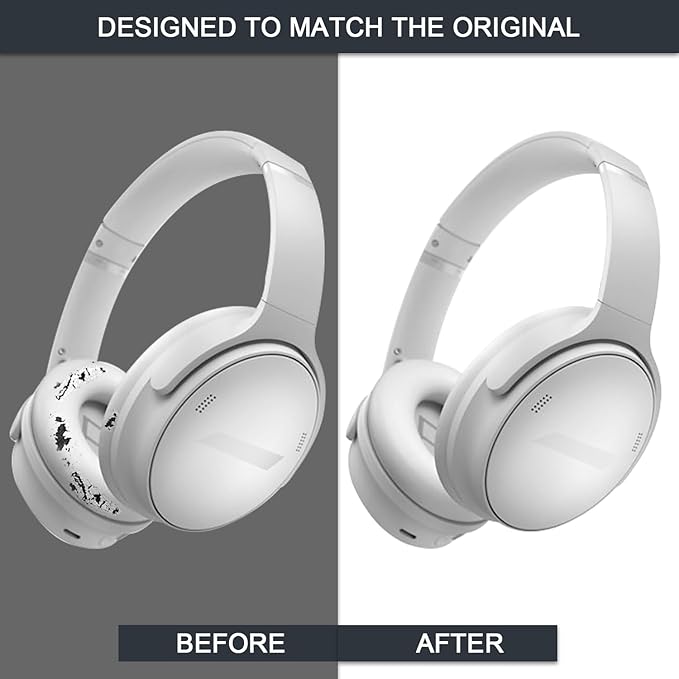 Ear Pads for Bose Quiet Comfort 35 Soft Protein Leather Replacement Earpads Ear - Image 6
