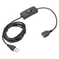 MECCANIXITY USB Extension Cable with ON/Off Toggle Switch 2m USB Male to Female Extension Cord for Desk Lamp Fan LED Light Strip Black Pack of 1