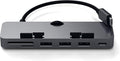 Satechi Aluminum Type-C Clamp Hub Pro with USB-C Data Port, USB-A 3.0 Data, Micro/SD Card Reader - Compatible with 2020/2019/2017 iMac & iMac Pro, Does Not Fit 2021 iMac (Space Gray)