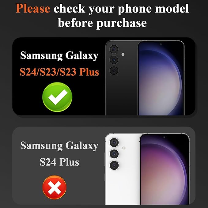 YWXTW Camera Lens Protector for Samsung Galaxy S24 / S23 / S23 Plus, [NOT for S24 Plus] 9H Tempered Glass Metal Individual Ring Camera Screen Protector for S24 Accessories (Silver Glitter)