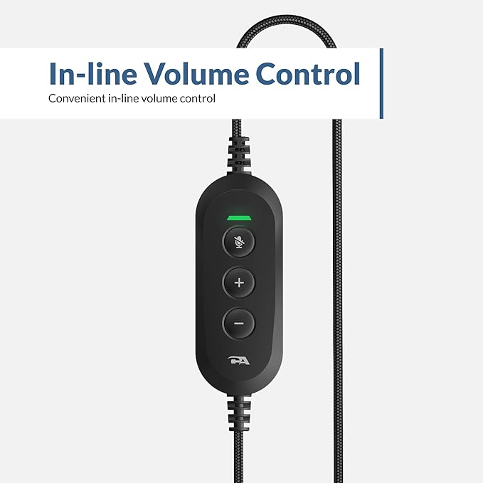 Cyber Acoustics USB-C Stereo Headset (AC-5014-10) – Durable, Crisp, and Clear Communication in Classrooms and at Home; in-Line Controls for Volume and Mic Mute - 10 Pack