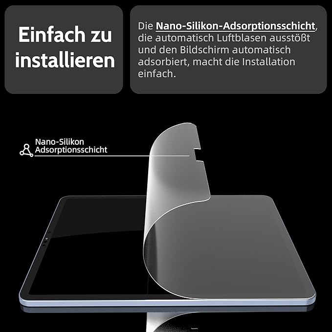 3 PACK Paper Screen Protector for iPad Pro 11 In (2022,2021,2020,2018)/iPad Air 5th (2022)/iPad Air 4th Gen (2020) 10.9, Matte Anti Glare Blue Light Filter PET Feel Shield, Bubble Free HD Texture Film