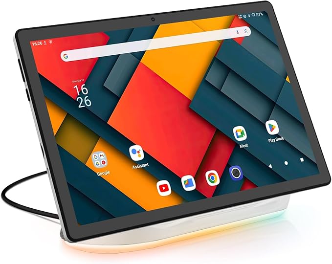 2025 Upgraded Android Tablet with Charging Speaker Dock, 2 Years Protection, Otca-Core CPU, 64GB Storage with 1TB Expansion, WiFi 6, BT5.3, Google Tablet, US Version