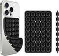 1 Pack Silicone Suction Cup Phone Case Mount Double Sided, Phone Accessories Hands-Free Strong Grip Holder for Selfies and Videos, Silicon Phone Stand Sticky for iPhone and Android Black